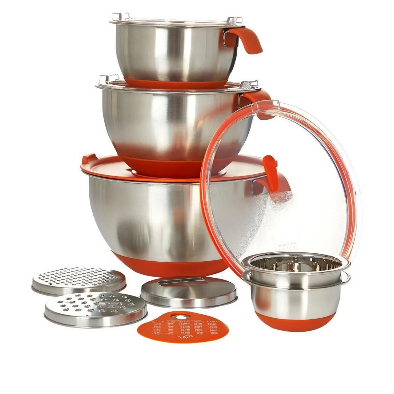 13-Piece: Wolfgang Puck Stainless Steel Mixing Bowl Set (Refurbished)