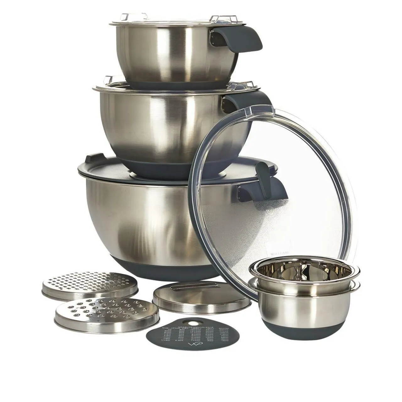 13-Piece: Wolfgang Puck Stainless Steel Mixing Bowl Set (Refurbished)