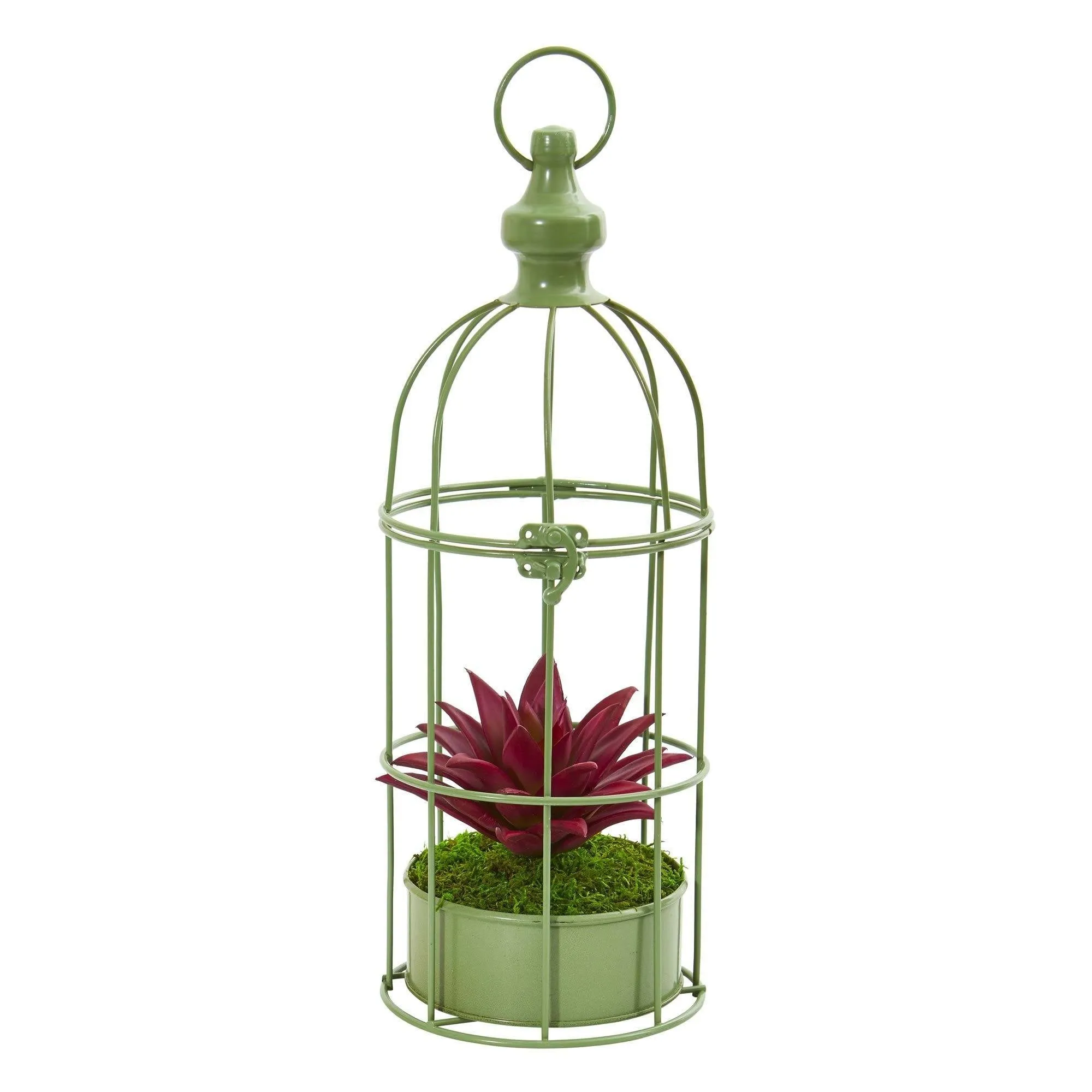 15” Succulent Artificial Plant in Decorative Cage