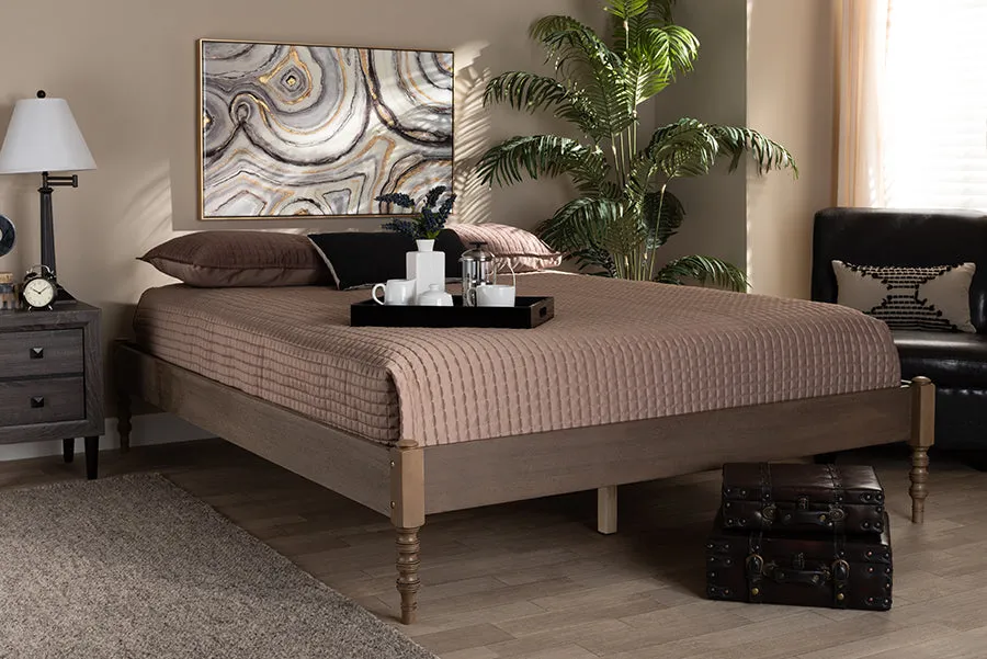 Addison Weathered Gray Oak Wood Platform Bed (Full)