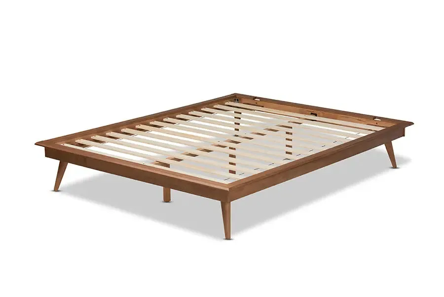 Ariana Walnut Brown Wood Platform Bed (King)