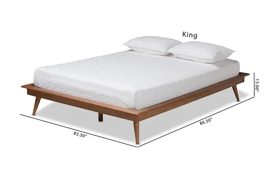 Ariana Walnut Brown Wood Platform Bed (King)