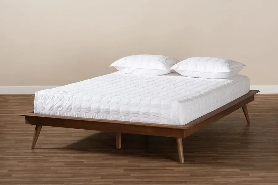 Ariana Walnut Brown Wood Platform Bed (Queen)