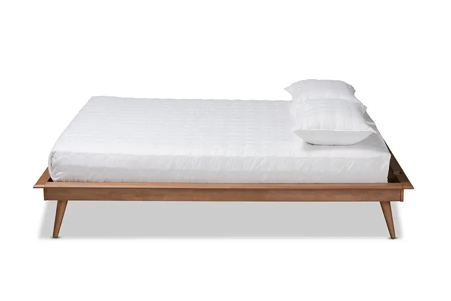 Ariana Walnut Brown Wood Platform Bed (Queen)