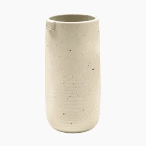 Aurora Terrazzo Handles Tall Vase in Oat