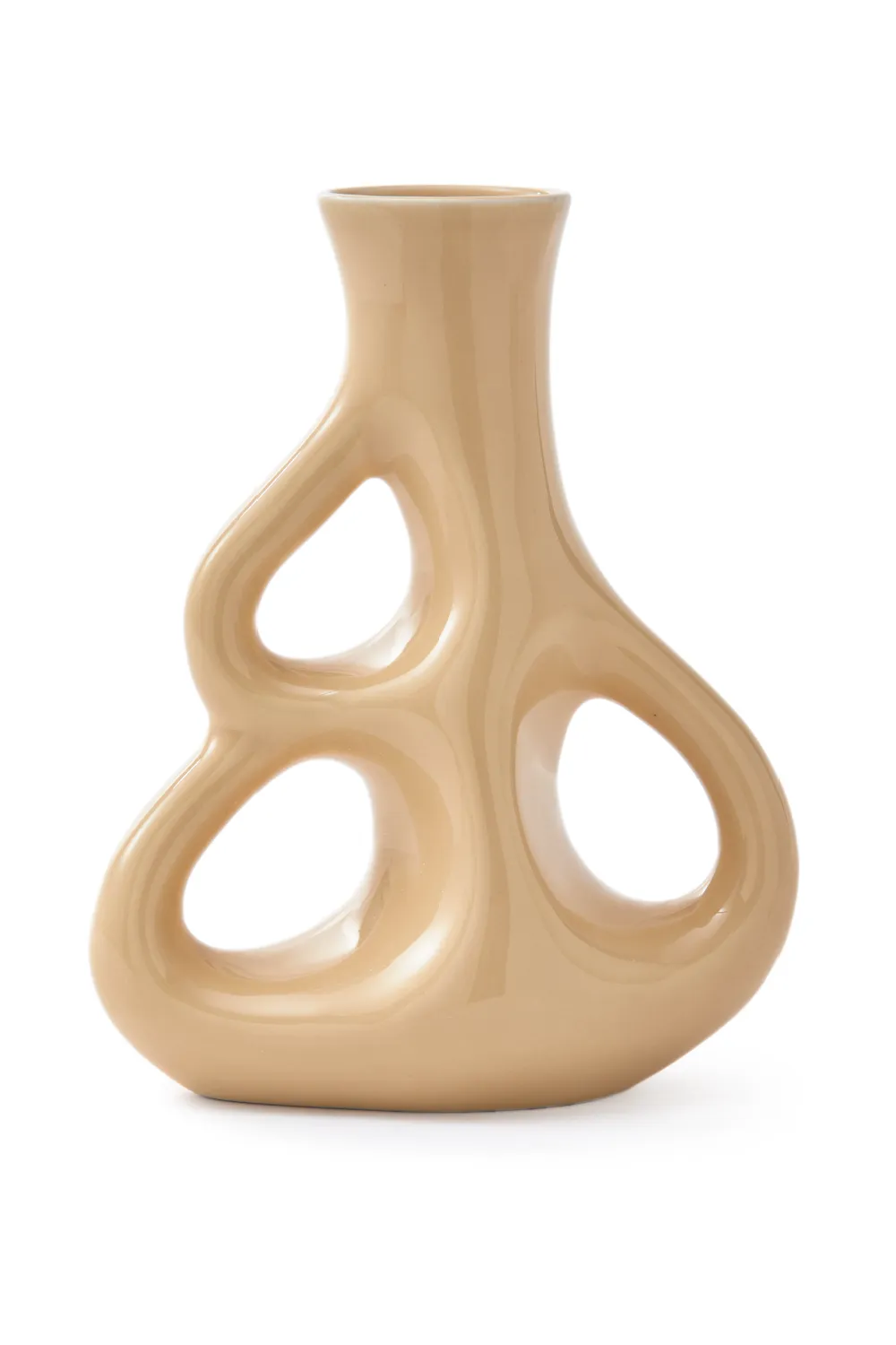 Beige Stoneware Vase S | Pols Potten Three Ears