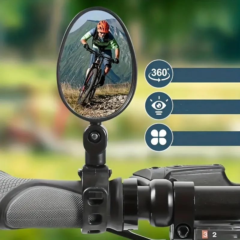 Bicycle Rearview Mirror Set for Wide Angle Reflection