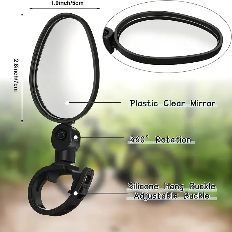 Bicycle Rearview Mirror Set for Wide Angle Reflection