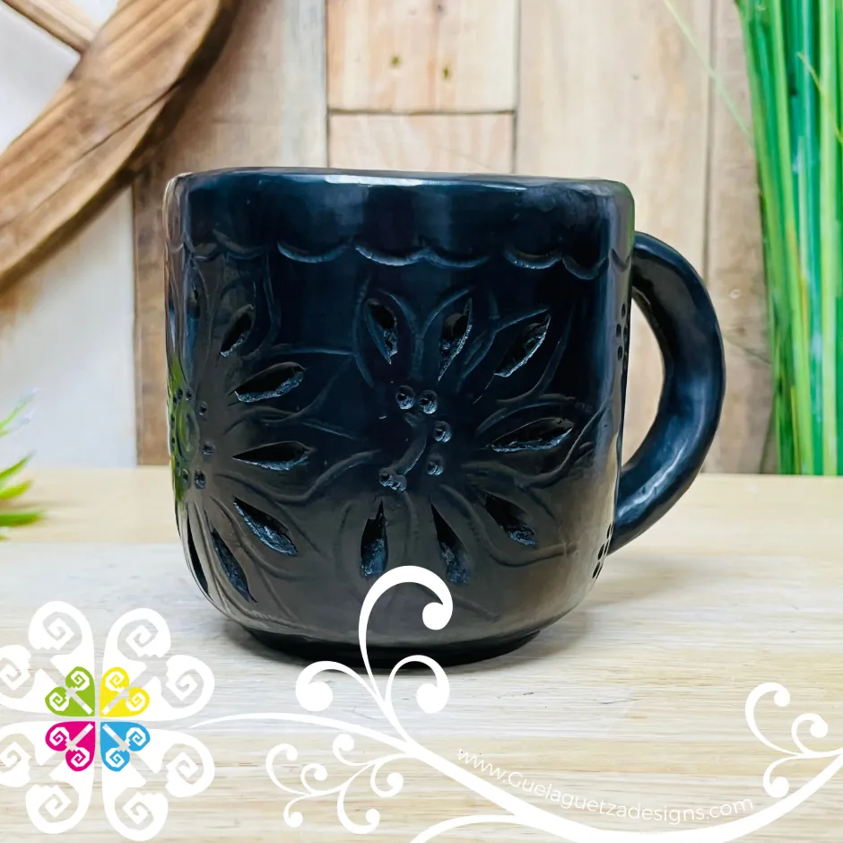 Black Clay Calado Mug - Barro Negro Oaxaca