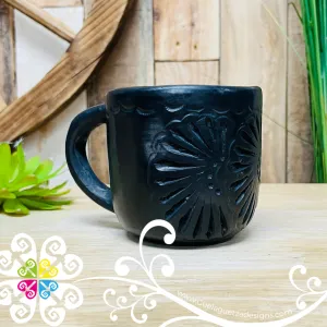 Black Clay Calado Mug - Barro Negro Oaxaca