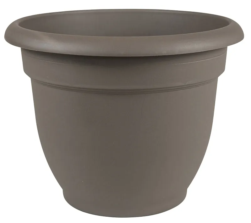 Bloem AP1060 Planter, 10 in Dia, 8-1/2 in H, 11 in W, Round, Plastic, Peppercorn :EA: QUANTITY: 1