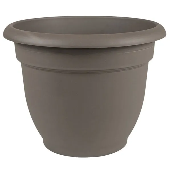 Bloem Ariana AP0860 Self-Watering Planter, 8 in Dia, 8-3/4 in W, Round, Plastic, Peppercorn