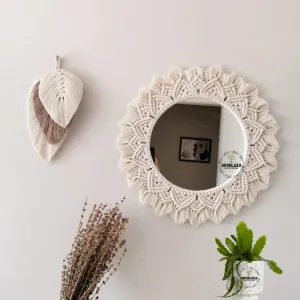 Boho Chic Reflective Art - Macrame Round Mirror