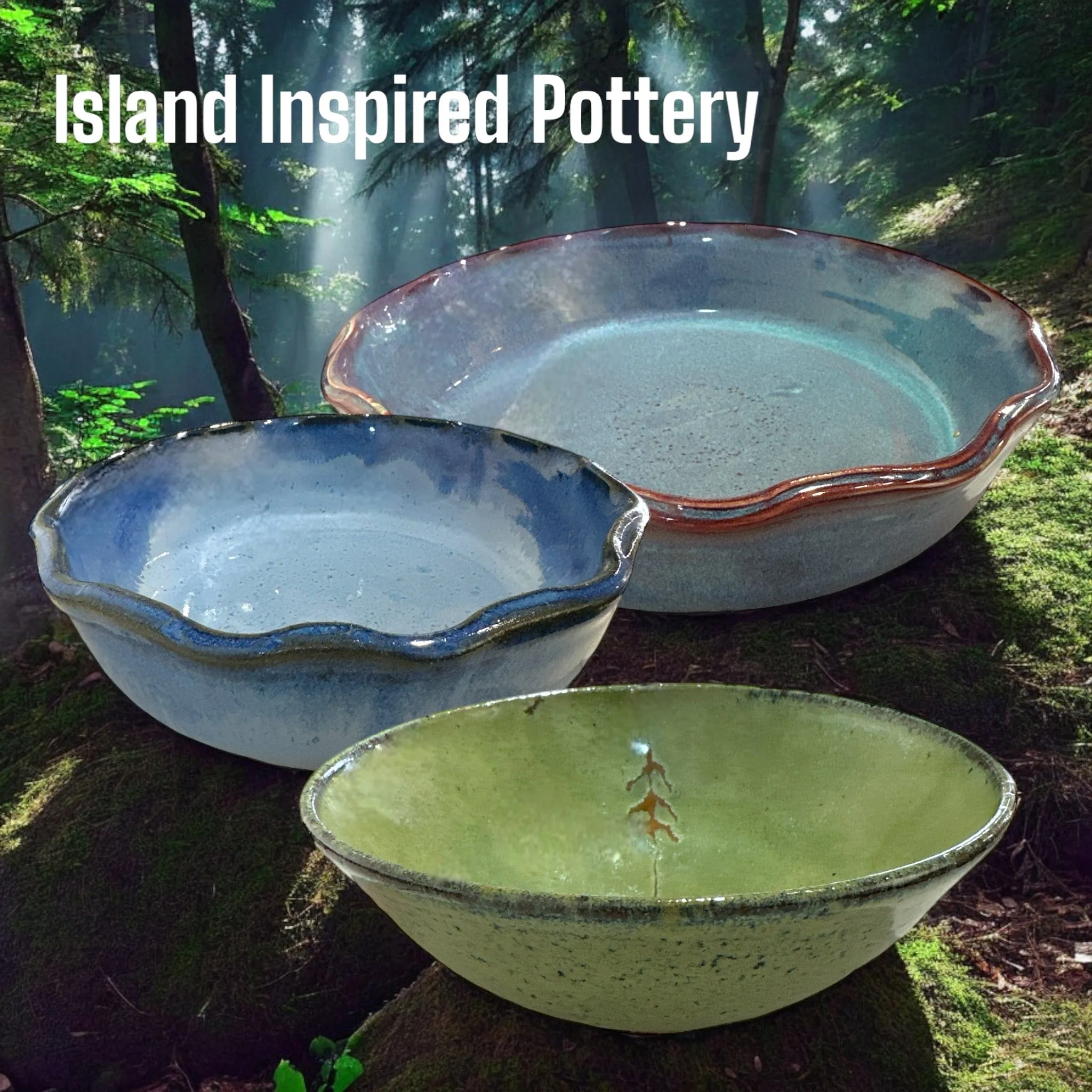 Bowls and Pie Plates by Island Inspired Pottery