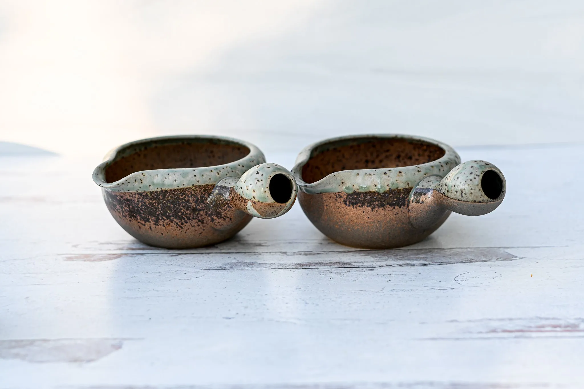 Brown Matcha Bowl with Spout Set | Tea Ceremony