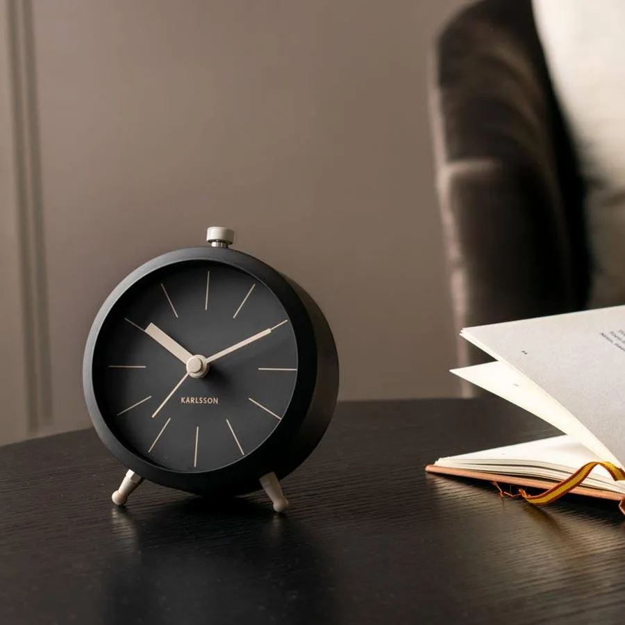 Button Alarm Clock - Black