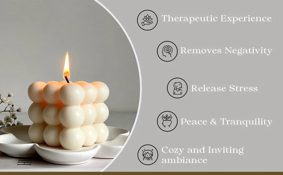 CANDLEVANNAH Aroma Scented Soy Wax Customize Candle,146gm, 15  Hrs| Luxury Aroma Therapy with Triple Tone Bubble Design | Scented Candles for Home Decor Gift Set | Customize Colour & Scent.