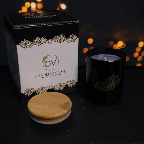 CANDLEVANNAH Aroma Scented Soy Wax Customize Wooden Candle,280gm, 30  Hrs| Luxury Aroma Therapy Wooden Design | Scented Candles for Home Decor Gift Set Customize Colour & Scent