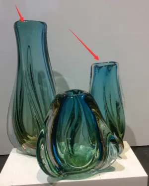 Canes Luxury Blue and Green Vases Set of 3 - Angie Homes