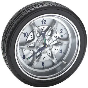 Car Wheel Wall Mounted Shop Clock