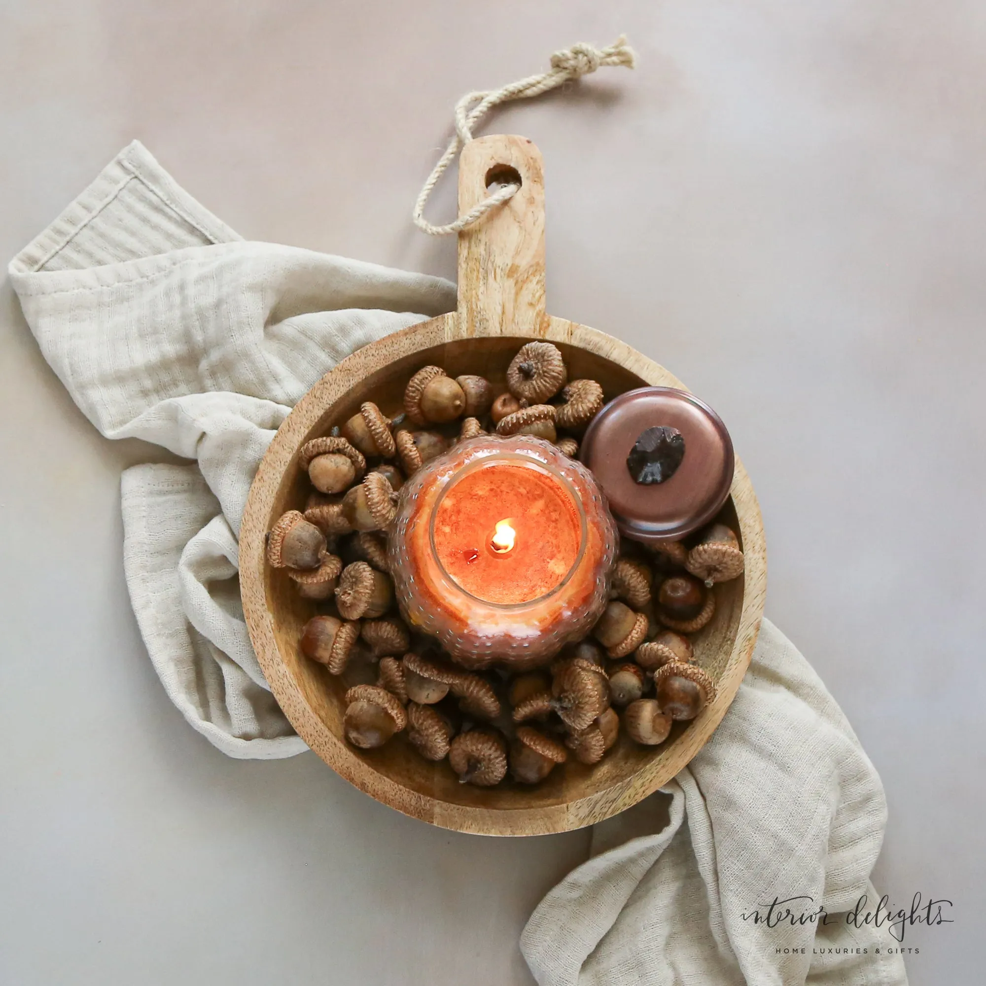 Carved Mango Wood Bowl With Handle