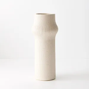 Ceramic Gili Vase (25cmH x 12cmD) - Ivory