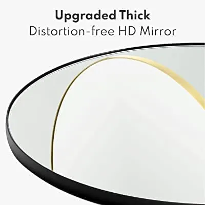 Cheval Glass Beveled Designer Oval Wall Mirror with Multicolored Frame - (24 X 24 Inches, Multicolor)