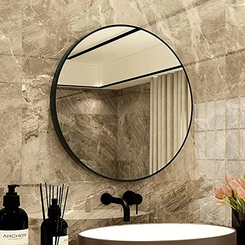 Cheval Glass Beveled Wall Mount Mirror - 18x18 Inches for Wall Decor/Wash Basin/Bedroom | Made in India