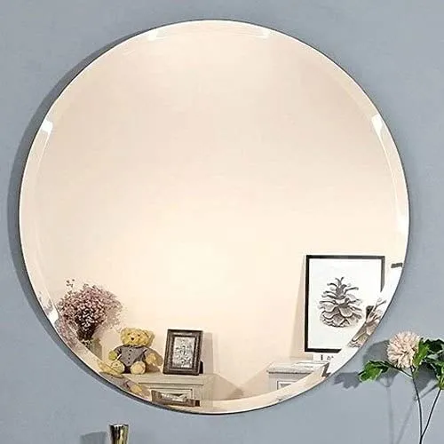 Cheval Glass Round Wall Mirror for Bathroom Wash Basin Living Room Bedroom (Round, 18 X 18 Inches, Unframed)