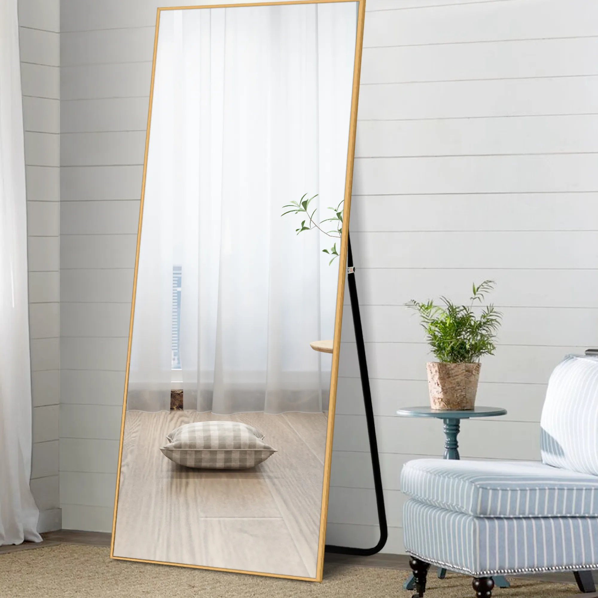 Chloe 71" x 31" Metal Framed Full Length Free-standing Mirror