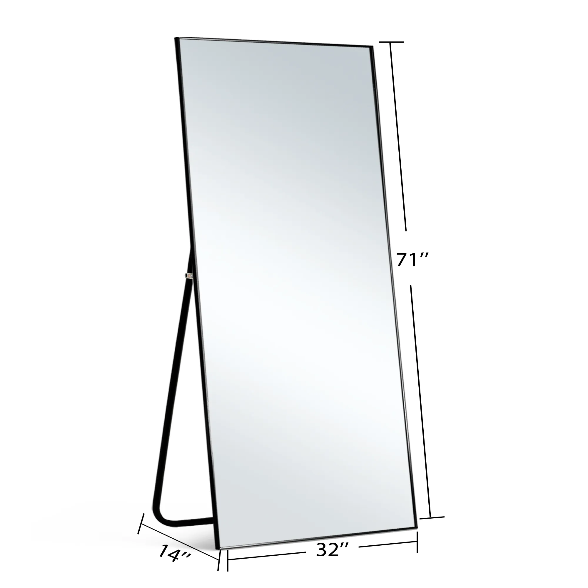 Chloe 71" x 31" Metal Framed Full Length Free-standing Mirror