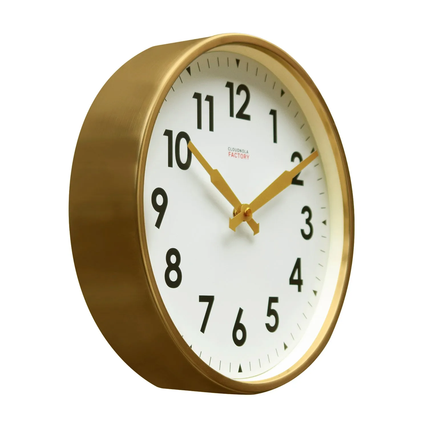 Cloudnola Factory Station Clock – Brushed Gold Finish for a Luxurious Touch