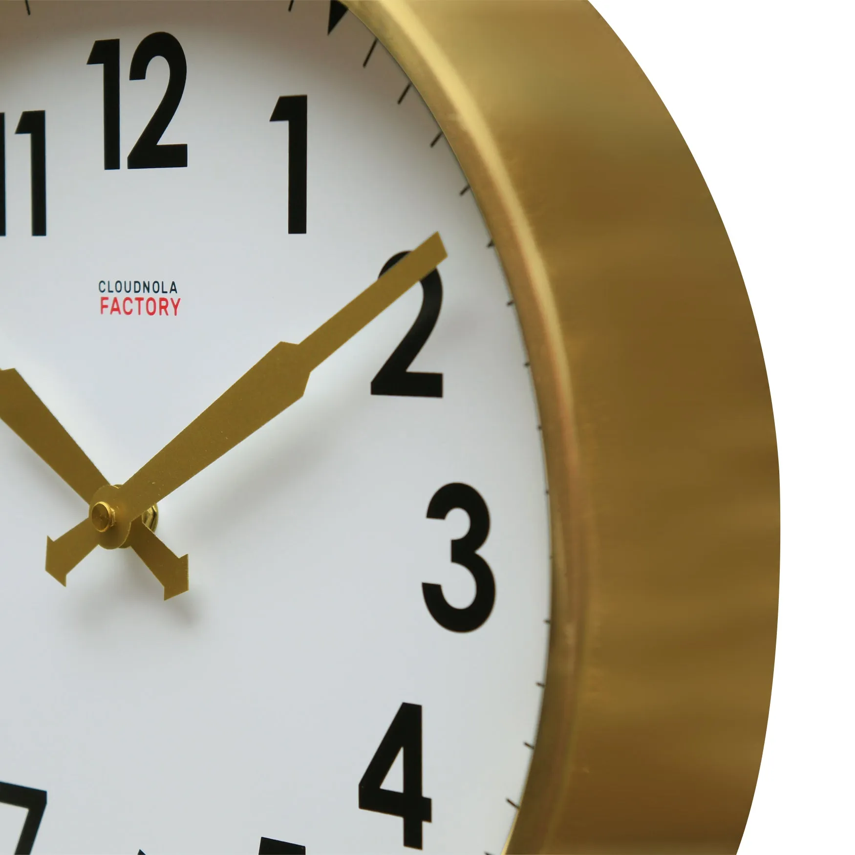 Cloudnola Factory Station Clock – Brushed Gold Finish for a Luxurious Touch