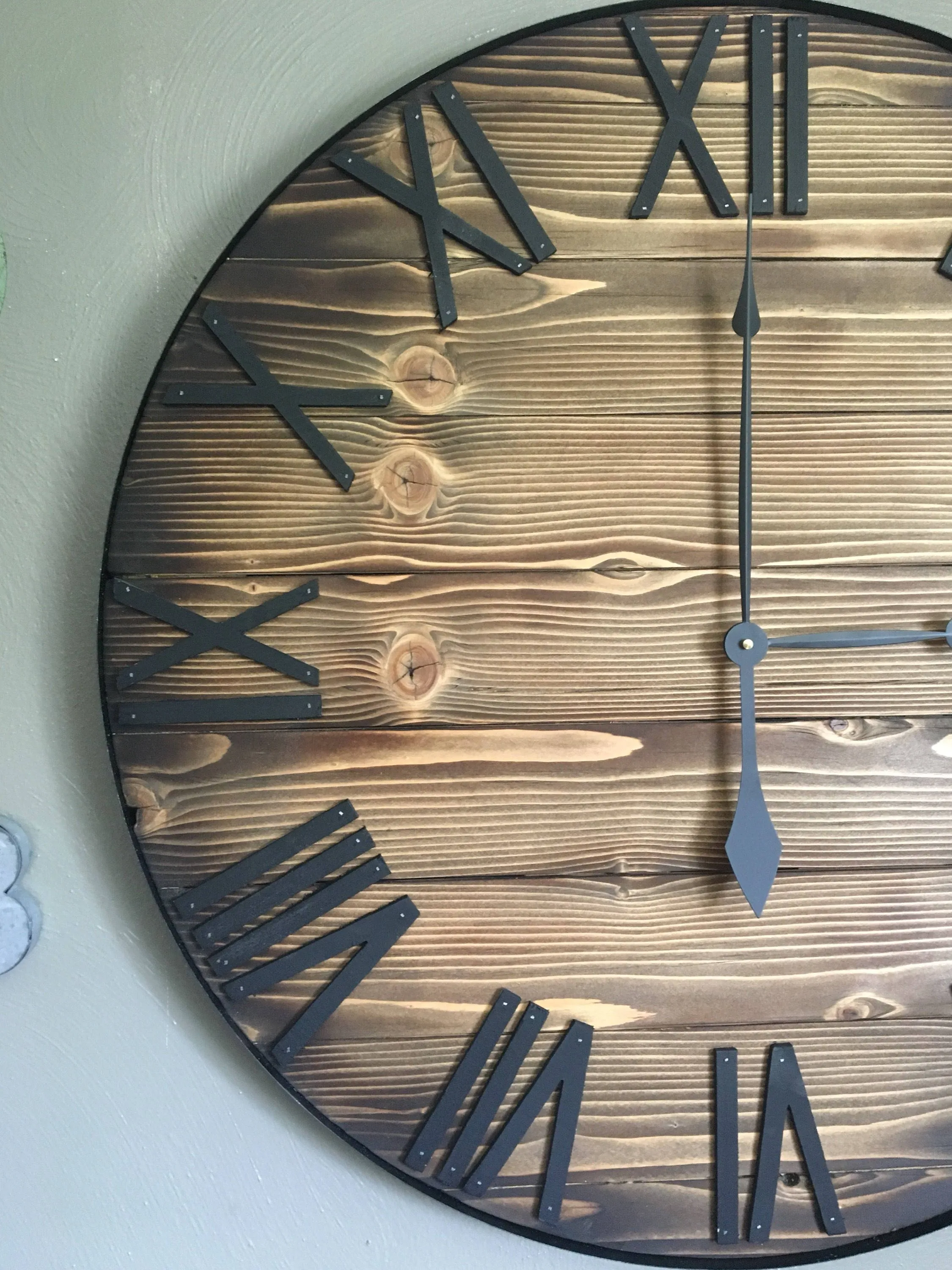 Country Farmhouse Stained Wooden Clock