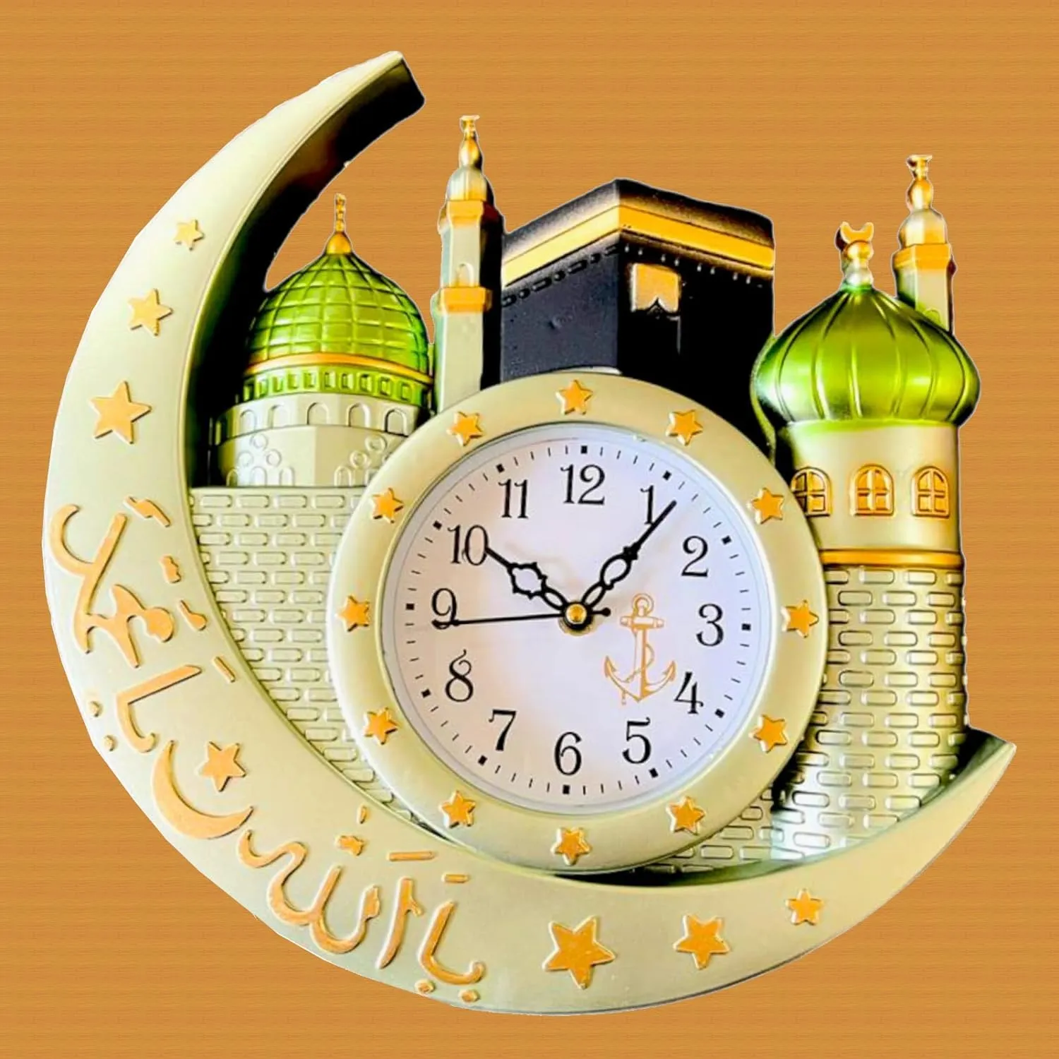 Craftication Wall Clock Islamic Allah Azan Masjid for Home Decorative Designer Clocks Hanging for Living Room, Bedroom, Kitchen, Office