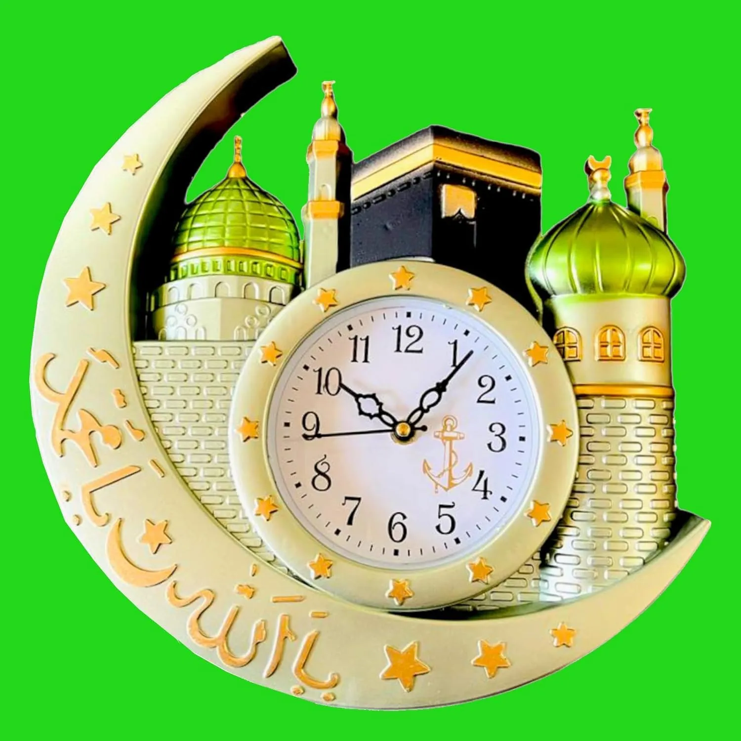 Craftication Wall Clock Islamic Allah Azan Masjid for Home Decorative Designer Clocks Hanging for Living Room, Bedroom, Kitchen, Office