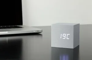 Cube Click Clock - Aluminium