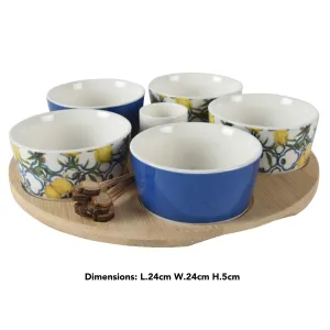 Decoris 24cm Lemon Porcelain Tapas Set