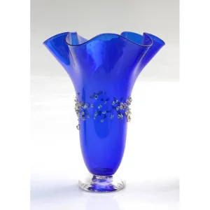 Dew Drops Glass Vase in Cobalt by Glass Rocks Dottie Boscamp