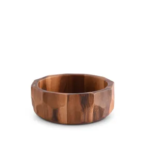 Diamond Pattern Single Acacia  Wood Salad Bowl