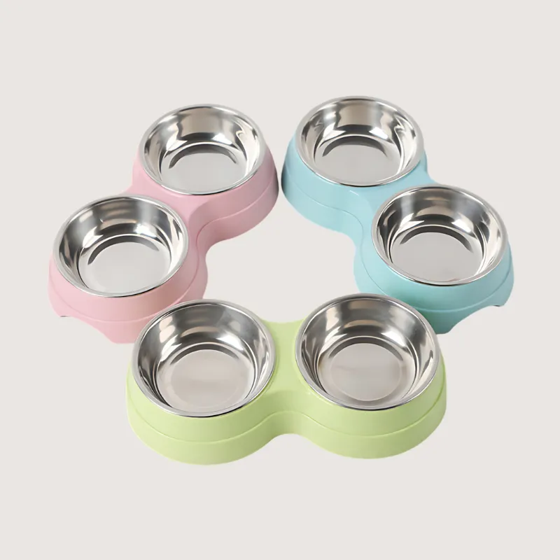 Double Stainless-Steel Pet Bowls