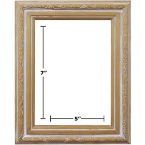 EMBOSSED WHITE WASHED PICTURE FRAMES 5in x 7in