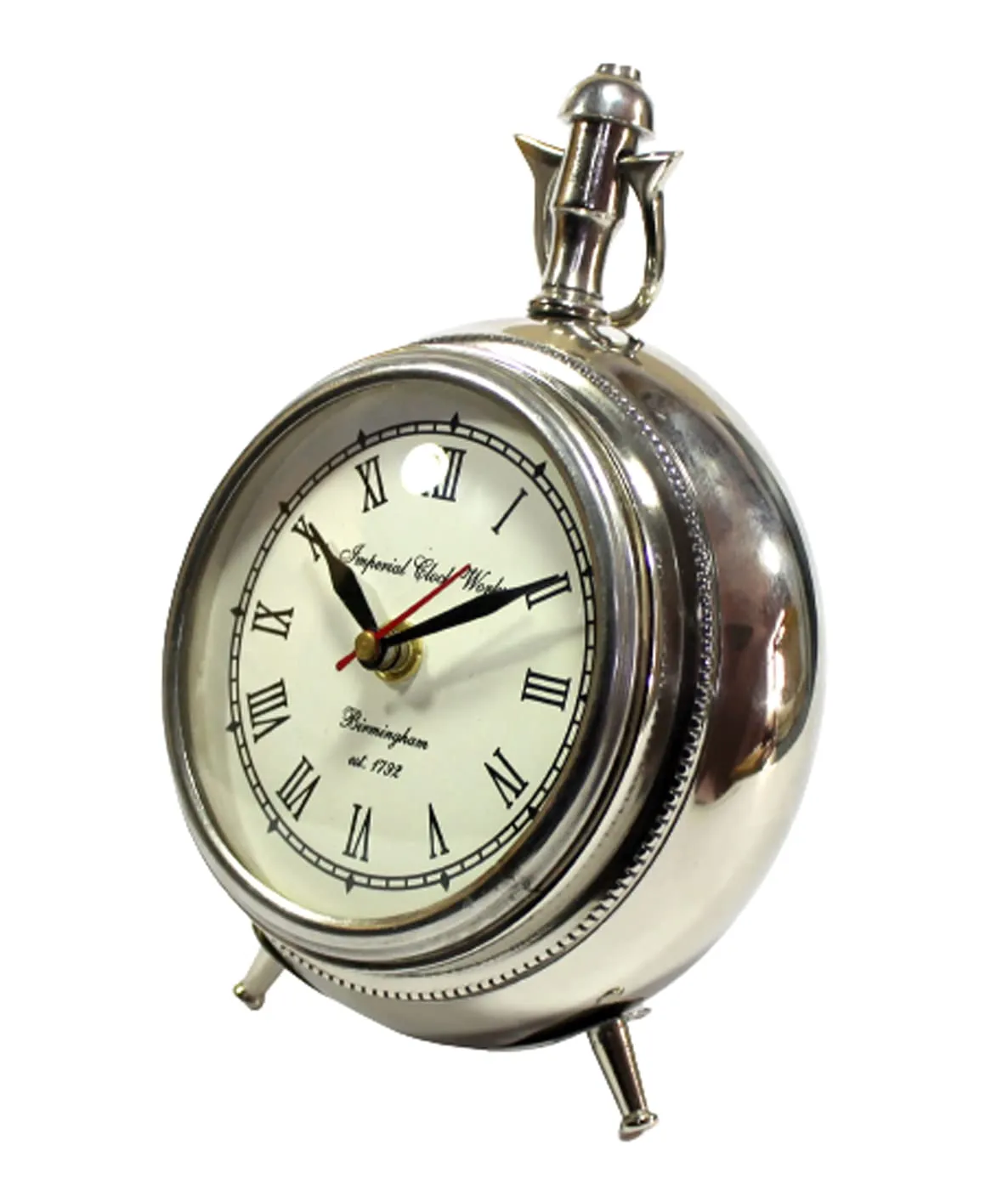 ESPLANADE - 6" Metal Vintage Clock | Classic Retro Clock, European Style Vintage Table Clock Desk Clock | Clocks for Home | Time Piece | No Alarm Feature.