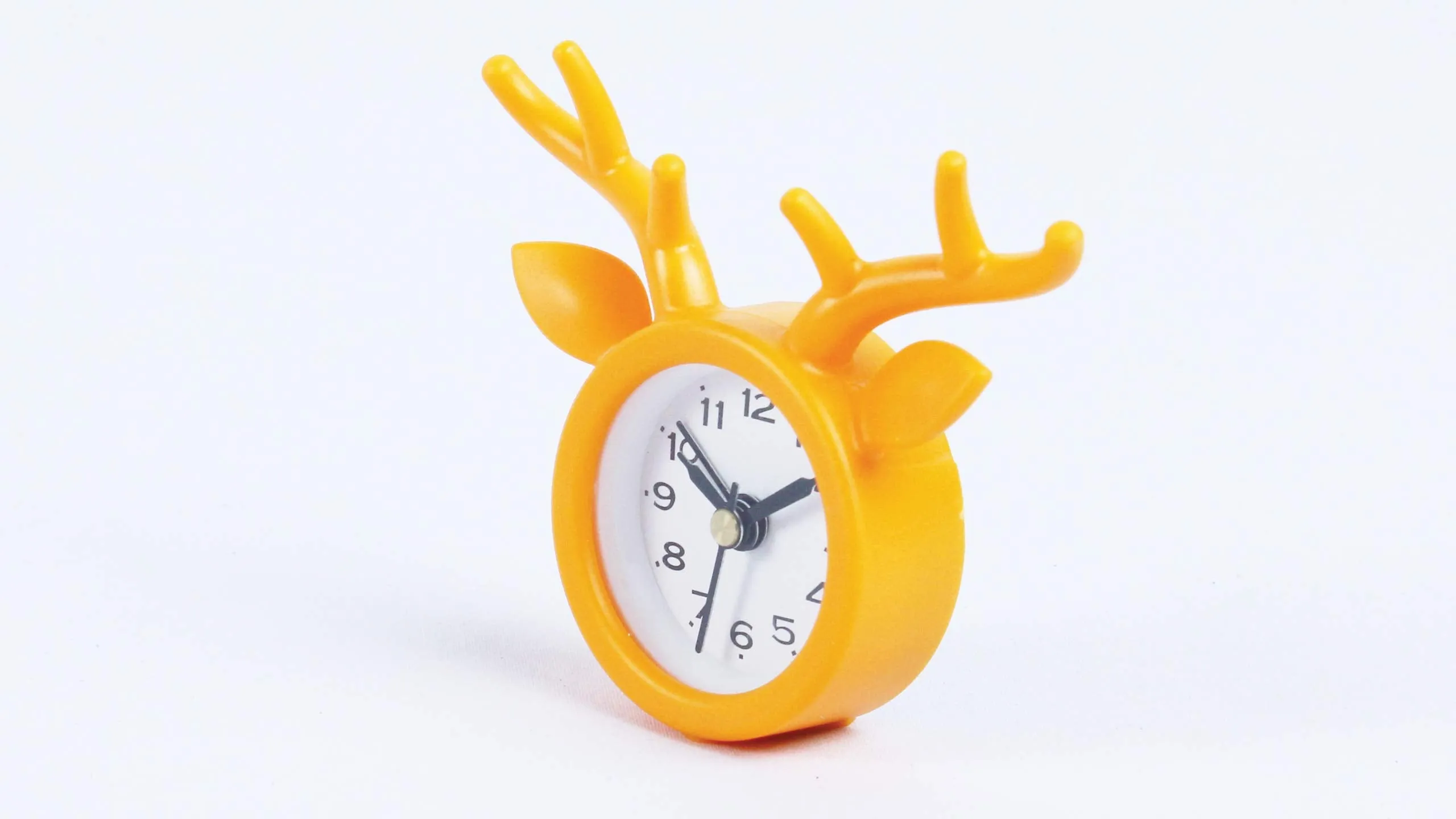 fab5 Decorative Plastic Deer Shape Table Clock (Orange)