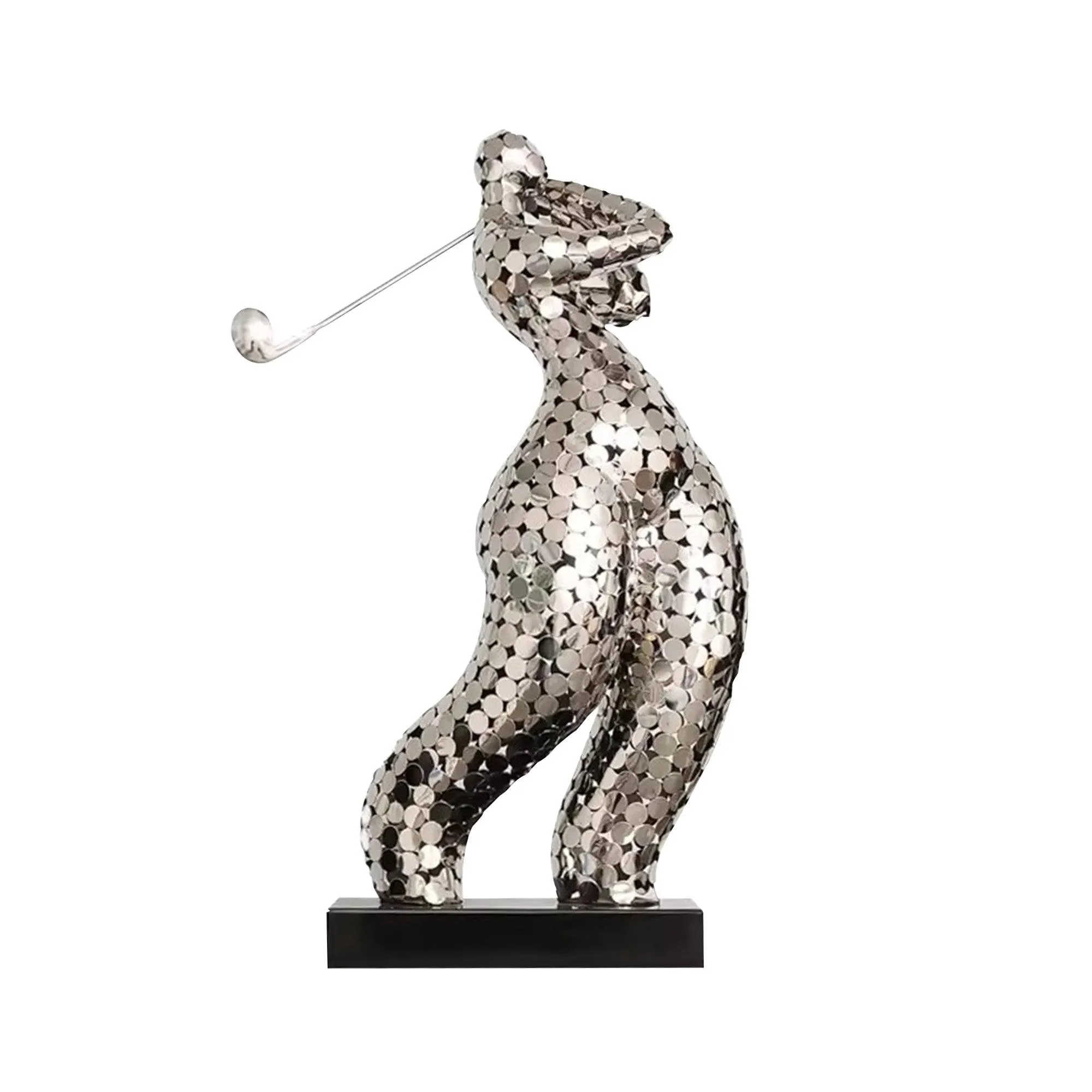 FINEST Abstract Decorative Golf Playing Stainless Steel Sculpture FS-009