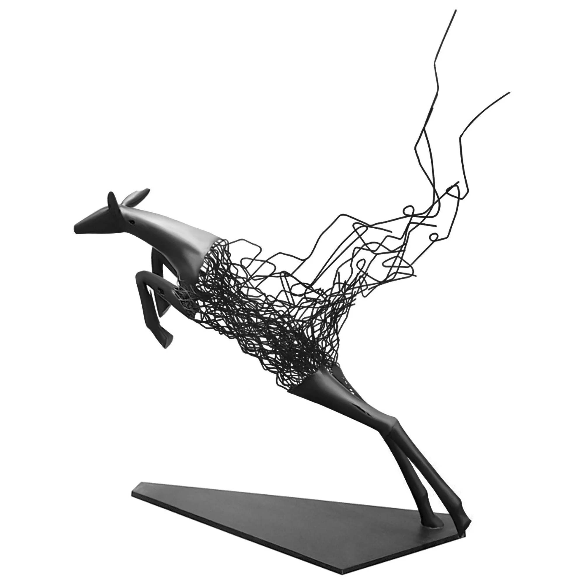 FINEST Abstract Metal Deer Sculpture - Modern Indoor Floor Sculpture FS-093