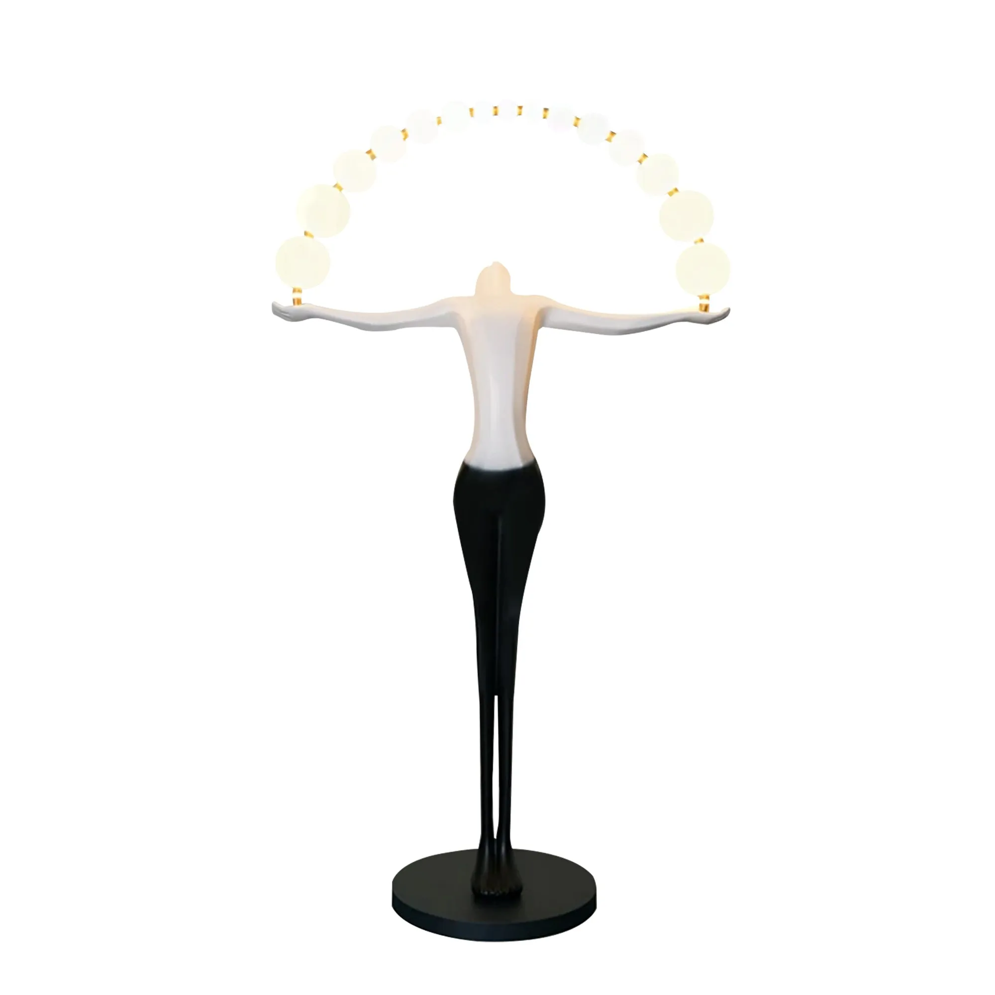 FINEST Custom Human Abstract Black and White Light Sculpture FF-035