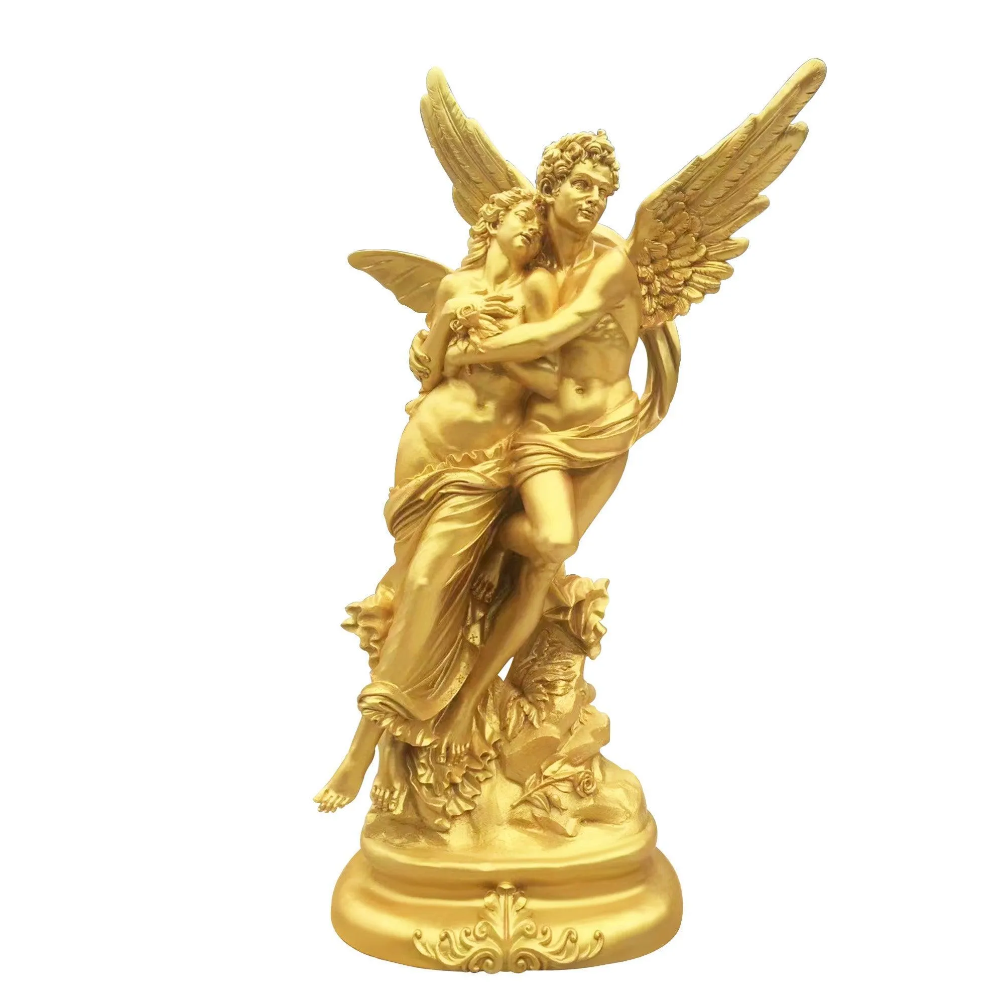 FINEST Fiberglass Art Cupid and Psyche Sculpture For Indoor or   Garden Decor FF-001