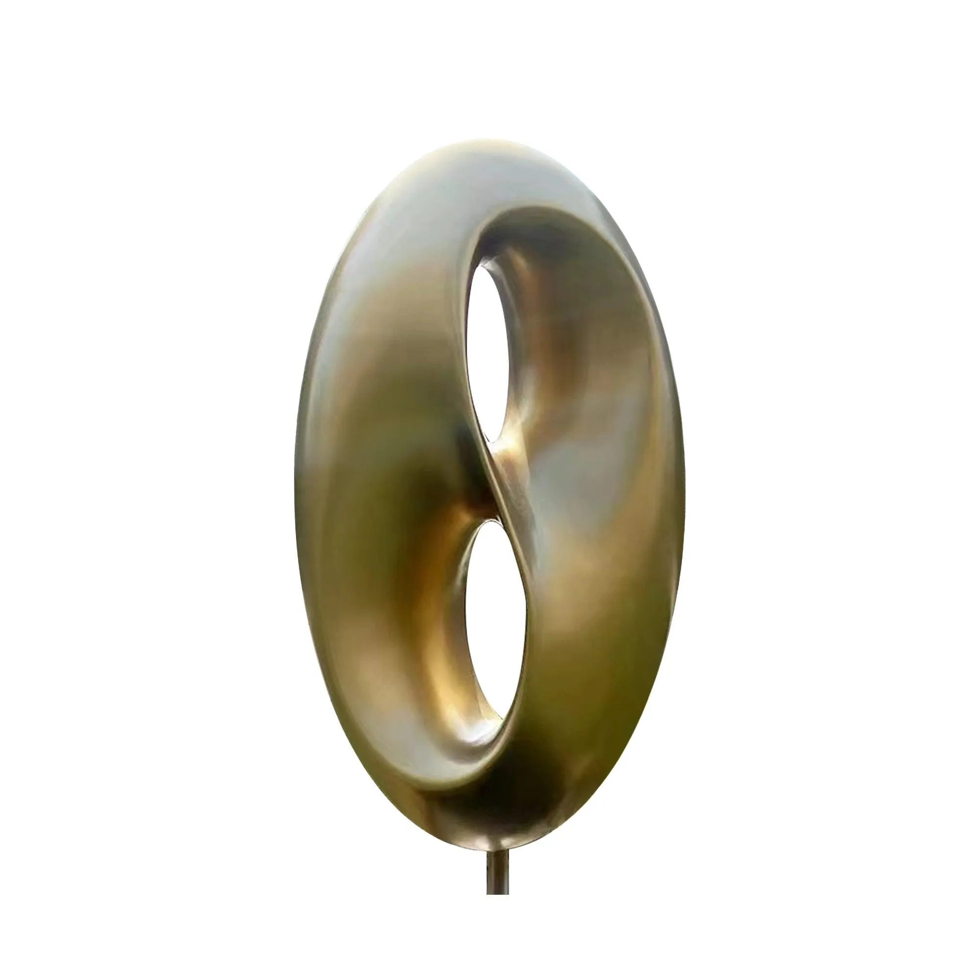 FINEST Outdoor Gold Twist Circle Stainless Steel Abstract Sculpture FS-026