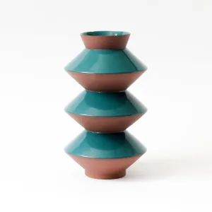 Flake Rim Vase Z8 - Viridian